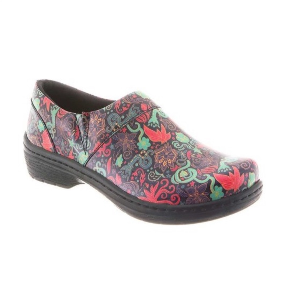 Klogs Mission Mardi Gras Patent Work Shoes Clog